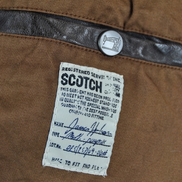 VTG SCOTCH & SODA Brown Bomber Moto Jacket - Picture 11 of 16